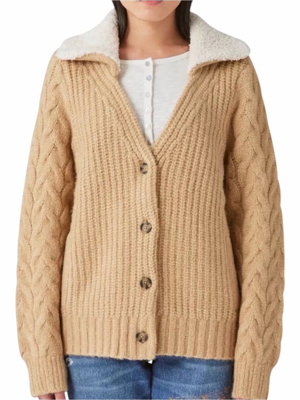 Lucky Brand Cozy Collared Cardigan Sweater